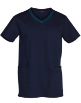 Men's V Neck Contrast Trim Scrub 
